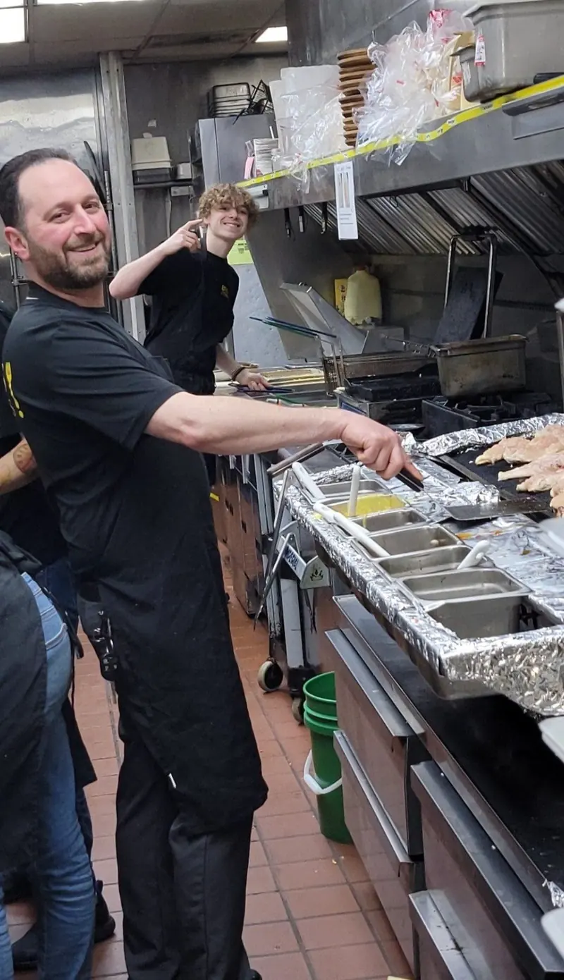 Chef Joe on the line with his team
