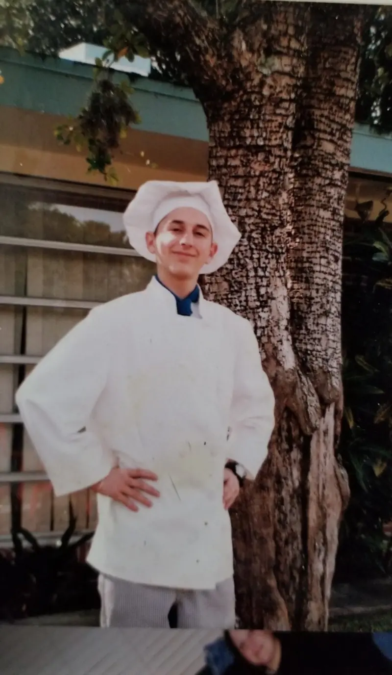 Chef Joe in his whites and toque