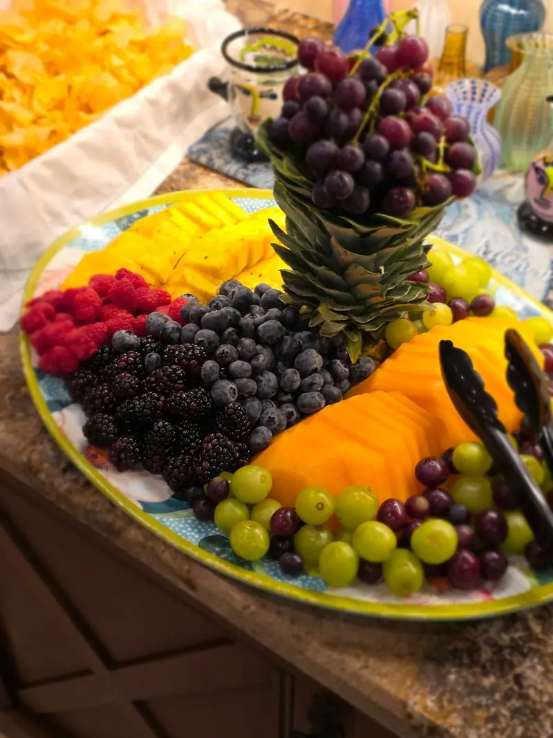 Fruit platter with grape tower