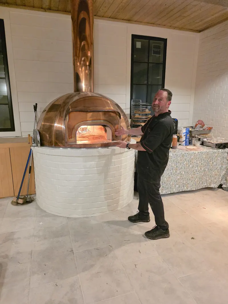 At the wood-fired oven