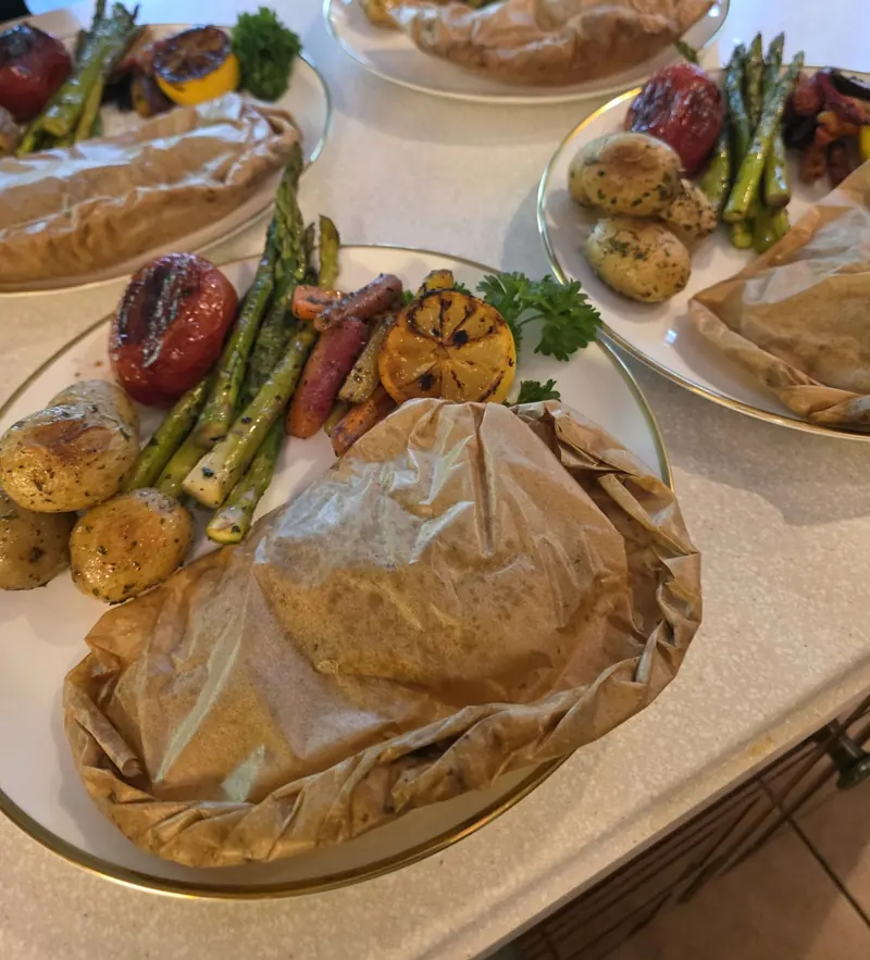 Plated dinner course ready for guests