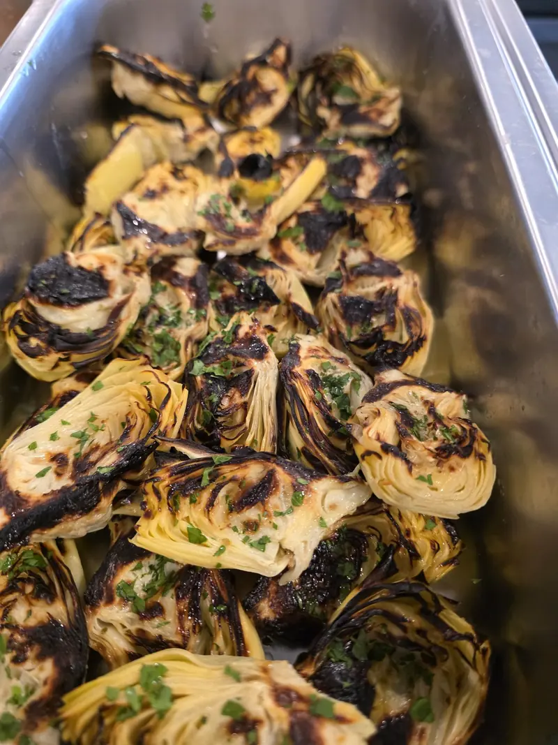 Grilled artichokes