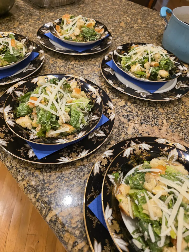 Caesar salad course