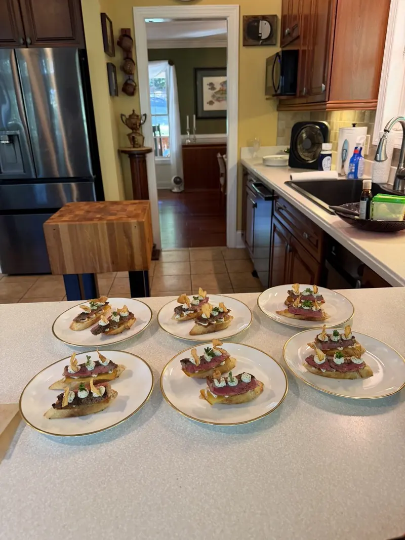 Appetizers lined up
