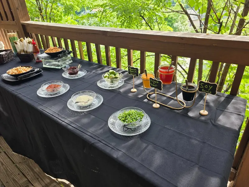 Outdoor buffet setup