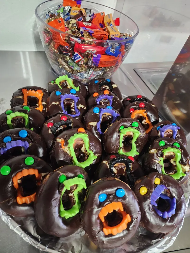 Halloween monster donuts